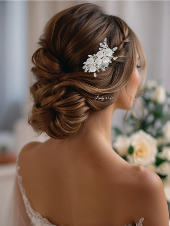 AGRAFE - PINI - Accesoriu mic mireasa, bijuterii minimalistă, Diadema mireasa, pieptăn voal mireasa, accesoriu coc mireasa, accesorii , accesoriu păr mireasă, pieptene clasic mireasa, pieptene cristale, LOVELY 4 U