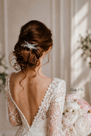 Accesorii Lovely 4 U, diadema mireasa cu cristale, Diadema mireasa, Diademe, pieptan mic, pieptan voal mireasa