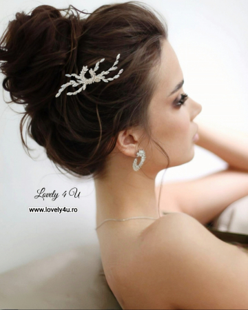 Diadema mireasa cu cristale și pietre zirconiu, LIVIA - accesoriu mic de par , placat cu aur și argint, pieptene cu cristale pentru mireasă, accesoriu par mireasa, mireasa 2025, zirconiu, accesoriu premium ,  bucuresti, cluj, cristale swarovski, diadema mireasa, diadema swarovski, iasi, mireasa, nunta, nunta 2025, pieptene mireasa, pini mireasa, Timisoara [3]