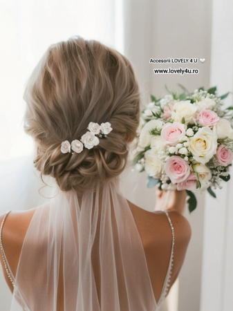 agrafa par mireasa cu perle, agrafa par mireasa cu flori, pin coc mireasa, set agrafe pentru mirese, ormamente per mireasa, perle, accesorii de par handmade, accesorii lovely 4 u ,  diadema mireasa cu flori, pieptan mic mireasa cu flori, pieptan cu bujori, pieptan voal mireasa, accesorii lovely 4 u, diadema si cercei mireasa, set accesorii mireasa, set diadema si cercei mireasa, set diadema bratara si cercei mireasa, accesorii de par mireasa, ornament par mireasa, decoratiuni de par pentru mirese, [5]