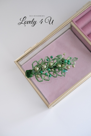 AGRAFA VERDE , CATIFEA VERDE , ACCESORII LOVELY 4 U, AGRAFA CU PERLE, verde, PERLE VEZI , ACCESORII LOVELY 4 U, CADOU CRACIUN, BIJUTERII CRACIUN, ACCESORII DE PAR, AGRAFA DE PAR, AGRAFA COC, ACCESORII vezi, BIJUTERII ROMANIA, REALIZATE IN ROMANIA, [6]