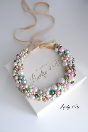 Colier cu perle, Accesorii Lovely 4 U, colier gigant cu perle, colier realizat cu drag in Romania, colier multicolor, cadou de Crăciun, colier bogat cu perle, colier gigant, bijuterii handmade, accesorii Lovely 4 U handmade, accesorii unicat cu perle, susțin afacerile locale, cadou premium pentru femei  colier, bijuterii 2023, accesorii 2023, colier, bijuterii,  lovely 4 u,  colier mărțișor, cadou special, cadou de lux [4]