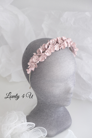 Diadema mireasa cu flori Lovely 4 U, Tiara cu flori, Tiara mireasa cu flori, coronițe cu flori mireasa, bijuterii mireasa, diadema mireasa cu flori roz, Tiara, coronițe mireasa 2023, flori polimer, Flori portelan [10]