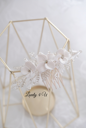 Pieptăn mic mireasa, accesoriu mic mireasa, accesoriu boem mireasa, bijuterii mireasa, ACCESORII LOVELY 4 U, ACCESORII 2023, AGRAFA COC MIREASA, DIADEMA MIREASA, ACCESORIU CU FLORI MIREASA, TIARA, MIC [15]