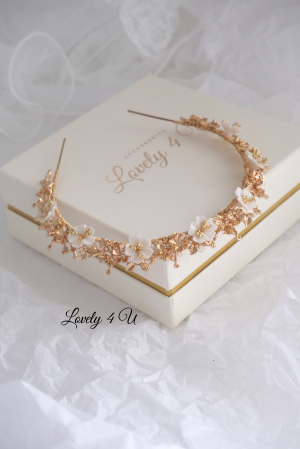 coronita mireasa swarovski, coronita mireasa cu flori, tiara swarovski, tiara de lux, diadema swarovski, accesoriu auriu mireasa, accesoriu pentru par, coronita aurie, coronita mireasa, diadema mireasa, tiara cu frunze aurii, TIARA MIREASA, tiara nunta, accesorii LOVELY 4 U, Coroniță dubla mireasă, coronita cu Swarovski, coronita mireasă, tiară mireasa, diadema mireasa, [6]