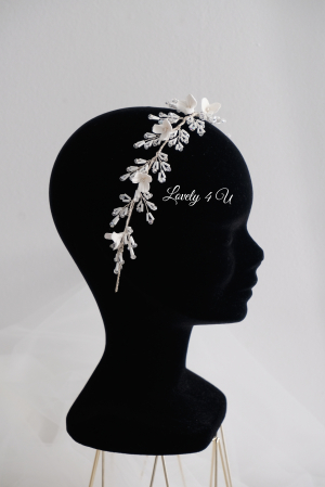 Coronita mireasa, Accesorii pentru par, Tiare, accesoriu flori mireasa, accesoriu par mirese, cordeluta flori mireasa, cordeluta mireasa, diademă boemă pentru mireasă, diadema mireasa, LOVELY 4 U [1]