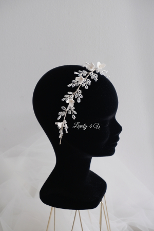 Coronita mireasa, Accesorii pentru par, Tiare, accesoriu flori mireasa, accesoriu par mirese, cordeluta flori mireasa, cordeluta mireasa, diademă boemă pentru mireasă, diadema mireasa, LOVELY 4 U [3]
