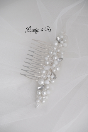 accesorii de lux mireasa,  agrafă cu perle, agrafa de lux, diadema mireasa, nunta, nunta 2024, diadema mireasa, pieptan mic mireasa, mireasa 2024, Accesoriu mic mireasa, accesoriu mic lateral, ornament păr decorativ, bijuterii mireasa handmade [4]