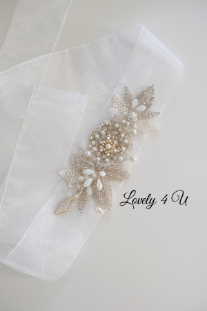Accesorii Lovely 4 u, Accesorii talie mireasa, Cordon mireasa, Esarfa pentru dezgatit, Accesorii mireasa dezgatit, Esarfe mireasa, Esarfa dezgatitul miresei, Bentita mireasa, [1]