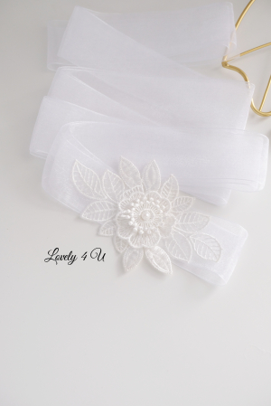 Accesorii Lovely 4 u, Accesorii talie mireasa, Cordon mireasa, Esarfa pentru dezgatit, Accesorii mireasa dezgatit, Esarfe mireasa, Esarfa dezgatitul miresei, Bentita mireasa, Coronita mireasa, [13]