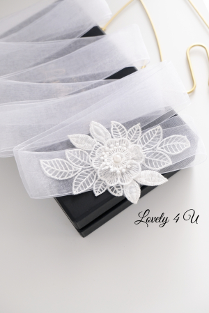 Accesorii Lovely 4 u, Accesorii talie mireasa, Cordon mireasa, Esarfa pentru dezgatit, Accesorii mireasa dezgatit, Esarfe mireasa, Esarfa dezgatitul miresei, Bentita mireasa, Coronita mireasa, [1]