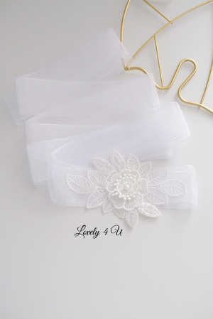 Accesorii Lovely 4 u, Accesorii talie mireasa, Cordon mireasa, Esarfa pentru dezgatit, Accesorii mireasa dezgatit, Esarfe mireasa, Esarfa dezgatitul miresei, Bentita mireasa, Coronita mireasa, [11]