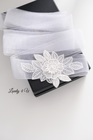 Accesorii Lovely 4 u, Accesorii talie mireasa, Cordon mireasa, Esarfa pentru dezgatit, Accesorii mireasa dezgatit, Esarfe mireasa, Esarfa dezgatitul miresei, Bentita mireasa, Coronita mireasa, [5]