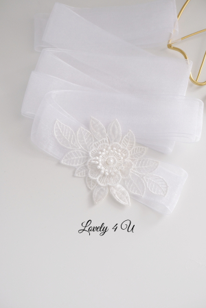 Accesorii Lovely 4 u, Accesorii talie mireasa, Cordon mireasa, Esarfa pentru dezgatit, Accesorii mireasa dezgatit, Esarfe mireasa, Esarfa dezgatitul miresei, Bentita mireasa, Coronita mireasa, [10]