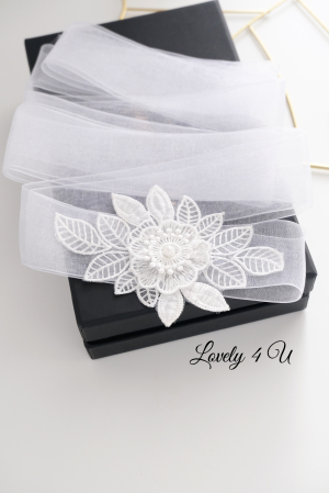 Accesorii Lovely 4 u, Accesorii talie mireasa, Cordon mireasa, Esarfa pentru dezgatit, Accesorii mireasa dezgatit, Esarfe mireasa, Esarfa dezgatitul miresei, Bentita mireasa, Coronita mireasa, [4]