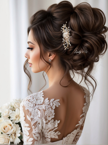Agrafă par mireasa, Accesorii mici mireasă, Accesoriu mic de par, Diadema mireasa, Diadema cu flori, pieptan mic mireasă, Pieptan voal mireasa,Flori cireș, Diademe cristale, Frunzulițe, Bijuterii, [2]