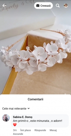 Accesorii par mireasa, Accesorii Luvely 4 U, CORONITA CU FLORI, TIARA CU FLORI, TIARA MIREASA, CORONITA MIREASA AURIE, CORONITA MIREASA SWAROVSKI Bijuterii par mireasa, [19]