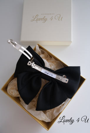 Fundă de păr supradimensionată, accesorii Lovely 4 U, accesorii, fundă supradimensionată, Fundiță de par eleganta, fundițe de par, fundă catifea, fundă mare de par neagră, funde mari, bijuterii de par [4]