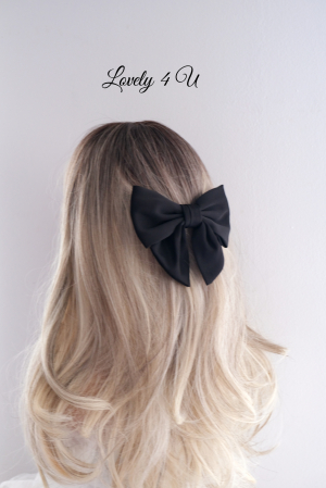 Fundă de păr supradimensionată, accesorii Lovely 4 U, accesorii, fundă supradimensionată, Fundiță de par eleganta, fundițe de par, fundă catifea, fundă mare de par neagră, funde mari, bijuterii de par [1]