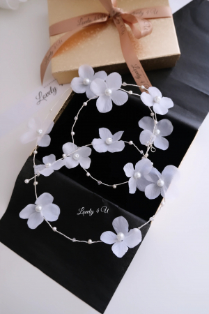 ACCESORIU LUNG CU FLORI, GHIRLANDA MIREASA, ACCESORII LUNGI MIRESE, BIJUTERII PAR MIRESE, ACCESORII LOVELY 4 U, DIADEMA MIREASA, CORONITA MIREASA, TIARA MIREASA, ACCESORIU LUNG CU PERLE [1]