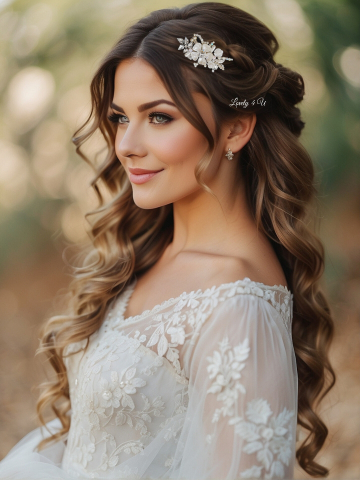 Accesorii Lovely 4 U, pieten mic mireasa, Accesoriu cu pieptan voal mireasa , Diadema MIREASA, piepten cu flori, Diadema cu flori, Pieptan MIREASA cu flori, DIADEMA MIREASA cu flori, BIJUTERII par MIREASA, ACCESORII PENTRU PAR MIREASA [3]