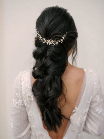 Diadema cu flori, Pieptan voal mireasa, Accesorii de păr mireasă, Accesorii nuntă, Accesorii voal mireasa, bijuterii păr mireasă, Diadema cu cristale, Diadema mireasa, Accesorii Lovely 4 U, Diadema cubic zirconia [3]