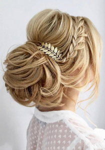 Agrafa handmade cu frunze, fluturasi , cristal swarovski si fir placat cu aur - ACCESORIU GOLD CU FRUNZE AURII [3]