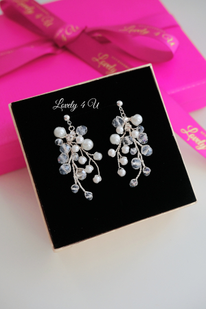 CERCEI MIREASA, CERCEI CU CRISTALE, CERCEI LUNGI MIREASA, ACCESORII LOVELY 4 U, ACCESORII MIREASA, BIJUTERII MIREASA,CERCEI NUNTA, CERCEI PERLE ALBE, CERCEI PELE IVORY, CERCEI ARGINT, [7]