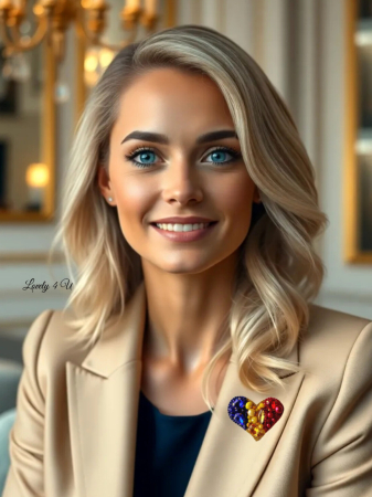 Broșă handmade Inimă Tricoloră – Bijuterie unicat Lovely 4 U cu cristale și perle, realizată manual în România [2]