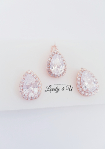 accesorii mireasa, set bijuterii mireasa, SET AUR ROZ, BIJUTERII AUR ROZ, ROSE GLOD, SET ROSE GOLD, CERCEI MICI ROSE GOLD, PIETRE ZIRCONIU, BIJUTERII ZIRCONIU, CUBIC ZIRCONIU, ACCESORII LOVELY 4 U, ACCESORII MIREASA, BIJUTERII MIREASA,SET,AUR [3]