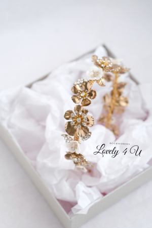 CORONITA MIREASA,CORONITA CU FLORI,DIADEMA MIREASA, DIADEMA , FLORI CIRES,  CORONITA CU FRUNZE AURII, BIJUTERII MIREASA, COAFURI MIREASA, ACCESORII PAR MIREASA, ACCESORII DE LUX MIREASA, SWAROVSKI [16]
