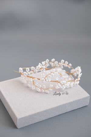 acceorii de lux, acceoriu perle,coafura mireasa,coronita din perle,  coronita perle mireasa, idei nunta, coronita mireasa, coronita pietricele mici, diadema mireasa, mireasa 2023, Accesorii LOVELY 4 U [13]
