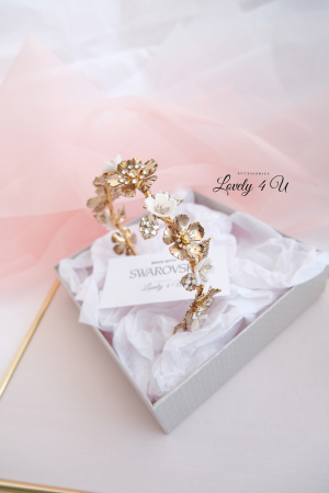 CORONITA MIREASA,CORONITA CU FLORI,DIADEMA MIREASA, DIADEMA , FLORI CIRES,  CORONITA CU FRUNZE AURII, BIJUTERII MIREASA, COAFURI MIREASA, ACCESORII PAR MIREASA, ACCESORII DE LUX MIREASA, SWAROVSKI [9]