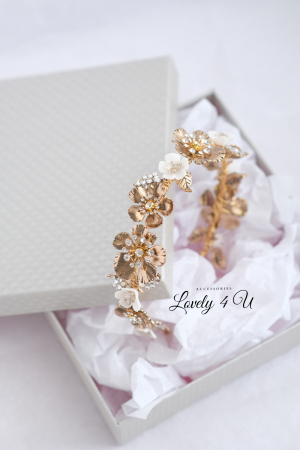 CORONITA MIREASA,CORONITA CU FLORI,DIADEMA MIREASA, DIADEMA , FLORI CIRES,  CORONITA CU FRUNZE AURII, BIJUTERII MIREASA, COAFURI MIREASA, ACCESORII PAR MIREASA, ACCESORII DE LUX MIREASA, SWAROVSKI [4]