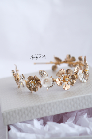CORONITA MIREASA,CORONITA CU FLORI,DIADEMA MIREASA, DIADEMA , FLORI CIRES,  CORONITA CU FRUNZE AURII, BIJUTERII MIREASA, COAFURI MIREASA, ACCESORII PAR MIREASA, ACCESORII DE LUX MIREASA, SWAROVSKI [14]