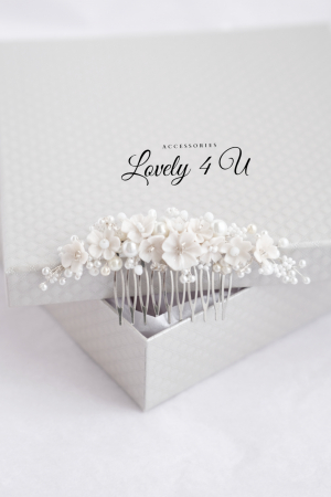 Diadema cu flori, diadema mireasa cu flori, pieptan decorativ mireasa, accesoriu cu flori, accesoriu par mireasa, agrafa mireasa, [1]