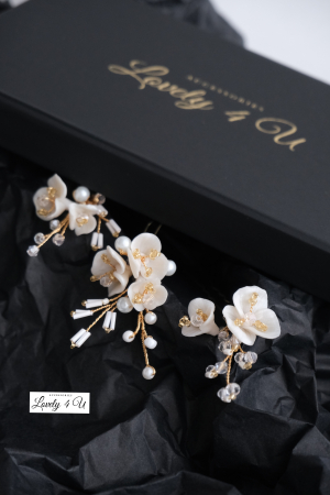 AGRAFE PAR MIREASA, AGRAFE CU FLORI MIREASA, PIN COC MIREASA, AGRAFE MIREASA, ACCESORII CU FLORI MIREASĂ, SET AGRAFE MIREASA, [1]