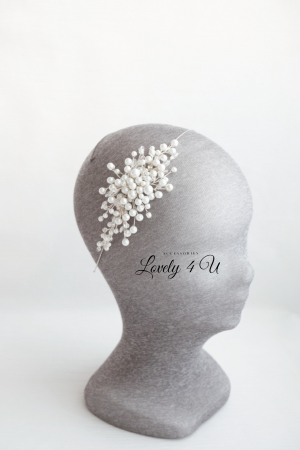 Coronita asimetrica, diadema asimetrica mireasa, tiara cu perle, coronita mireasa asimetrica cu perle,  tiara mireasa, coronita cu perle, bijuterii cu perle, accesorii LOVELY 4 U, Accesorii 2024, mireasa 2024, bijuterii 2024, Bentita, [7]
