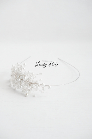 Coronita asimetrica, diadema asimetrica mireasa, tiara cu perle, coronita mireasa asimetrica cu perle,  tiara mireasa, coronita cu perle, bijuterii cu perle, accesorii LOVELY 4 U, Accesorii 2024, mireasa 2024, bijuterii 2024, Bentita, [6]