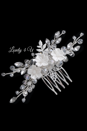 AGRAFE - PINI - Agrafa coc mireasa, agrafa cu pietricele, diadema mireasa, accesorii de par pentru mirese, Accesorii LOVELY4U, Bijuterii mireasa, Diadema mireasa, tiara cu flori, diadema cu flori, pieptan mic mireasa