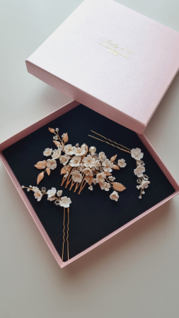 Accesorii Lovely 4 U, bijuterii par mireasa, Accesorii flori de cireș, Ornament de par flori de cireș, Diadema flori de cireș, Bijuterii mireasa, Pieptan cu flori, Pieptan mireasa cu frunze, Pieptan voal mireasa, decoratiune de par mireasa, Accesoriu flori de cireș si cristale Swarovski,  accesoriu lateral, accesoriu mireasa, accesoriu par, argintiu, auriu, bucuresti, cluj, diadema mireasa, flori, frunze, iasi, pieptene , accesorii mirese, mireasa, tiara, Timisoara [21]