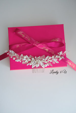 DIADEMA MIREASA / accesorii par mirese,  accesorii nunta, accesorii par mireasa, accesorii handmade, accesorii nunta, accesorii par mireasa, accesoriu par cu frunzulite, accesoriu par desfacut mireasa, aranjamente par, bijuterii mireasa, bijuterii par, [16]