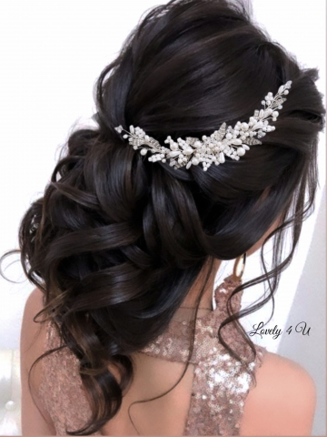 DIADEMA MIREASA / accesorii par mirese,  accesorii nunta, accesorii par mireasa, accesorii handmade, accesorii nunta, accesorii par mireasa, accesoriu par cu frunzulite, accesoriu par desfacut mireasa, aranjamente par, bijuterii mireasa, bijuterii par, [2]