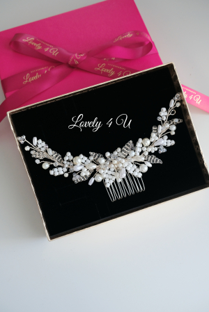 DIADEMA MIREASA / accesorii par mirese,  accesorii nunta, accesorii par mireasa, accesorii handmade, accesorii nunta, accesorii par mireasa, accesoriu par cu frunzulite, accesoriu par desfacut mireasa, aranjamente par, bijuterii mireasa, bijuterii par, [14]