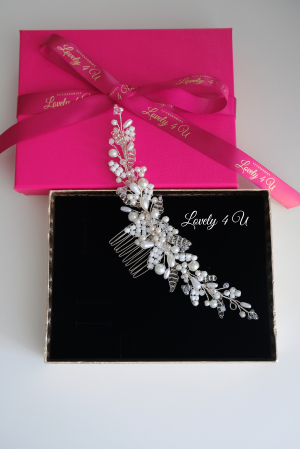 DIADEMA MIREASA / accesorii par mirese,  accesorii nunta, accesorii par mireasa, accesorii handmade, accesorii nunta, accesorii par mireasa, accesoriu par cu frunzulite, accesoriu par desfacut mireasa, aranjamente par, bijuterii mireasa, bijuterii par, [15]