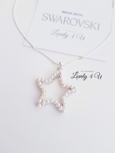 Lănțișor argint 925 cu pandantiv stea cu perle Swarovski [2]