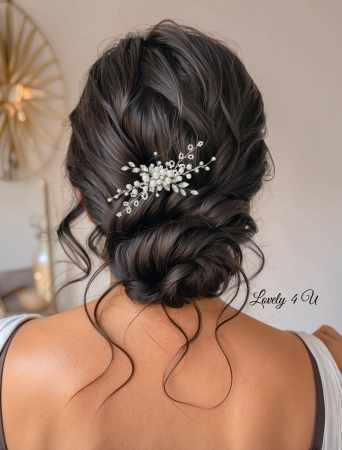PIEPTAN MIREASA, DIADEMA MIREASA, ACCESORIU PAR MIREASA, ACCESORII DE PAR MIRESE, ACCESORII NUNTA, ACCESORII CU PERLE, DIADEMA CU PERLE, PIEPTAN VOAL MIREASA, BIJUTERII PAR MIREASA, CORONITA, TIARA [2]