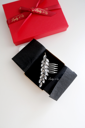 Agrafa de par cu pietricele, Accesoriu funza, Pieptan mic mireasa, Accesorii par mireasa, Bijuterii par mireasa , Accesorii 2023, Agrafa coc mireasa, Agrafa pentru prins lateral, Accesorii pentru coafuri cu parul defacut, Pieptan voal mireasa, Pietricele alungite [4]