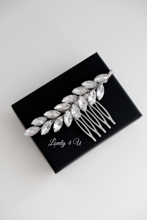 Agrafa de par cu pietricele, Accesoriu funza, Pieptan mic mireasa, Accesorii par mireasa, Bijuterii par mireasa , Accesorii 2023, Agrafa coc mireasa, Agrafa pentru prins lateral, Accesorii pentru coafuri cu parul defacut, Pieptan voal mireasa, Pietricele alungite [3]