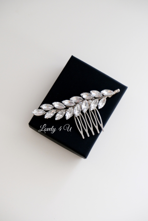 Agrafa de par cu pietricele, Accesoriu funza, Pieptan mic mireasa, Accesorii par mireasa, Bijuterii par mireasa , Accesorii 2023, Agrafa coc mireasa, Agrafa pentru prins lateral, Accesorii pentru coafuri cu parul defacut, Pieptan voal mireasa, Pietricele alungite [5]